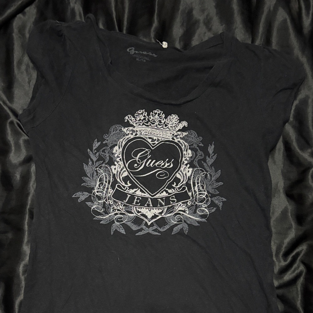 Guess Women's Black Graphic Tee